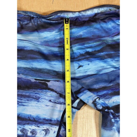 PrAna Blue Watercolor Roxanne Capri Stretch Leggings Pants Womens Small Made USA - Picture 4 of 8